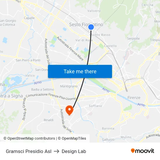 Gramsci Health Center to Design Lab map
