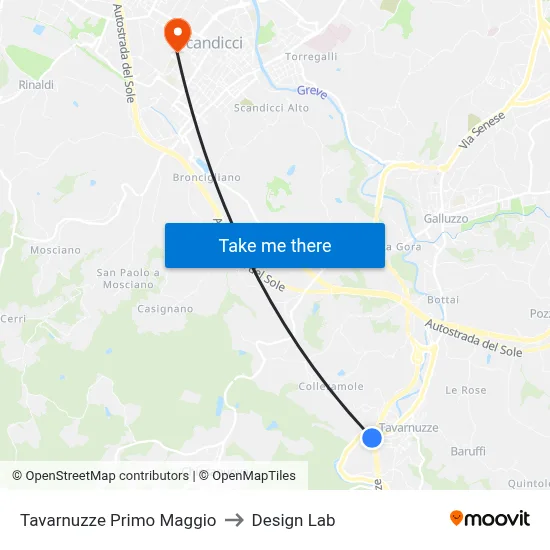 Tavarnuzze First of May to Design Lab map