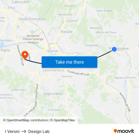 I Veroni to Design Lab map