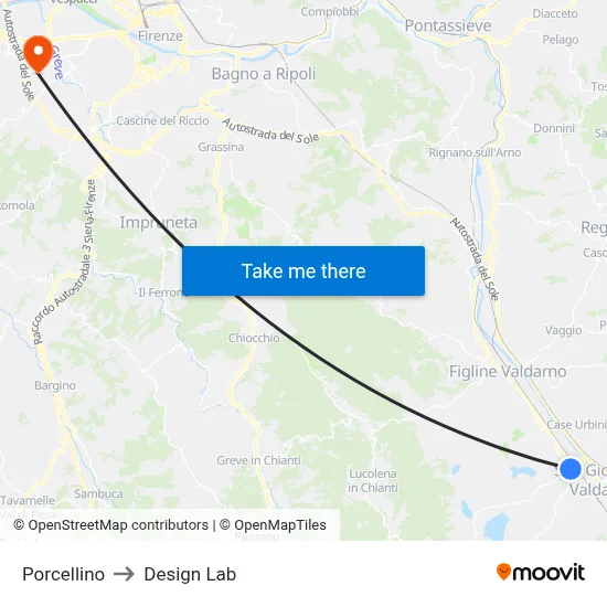 Porcellino to Design Lab map