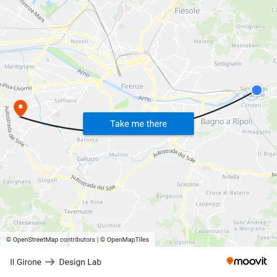 Il Girone to Design Lab map