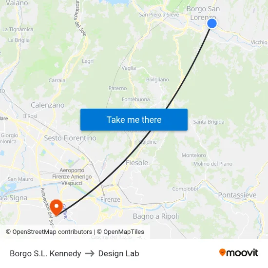 Borgo Kennedy to Design Lab map
