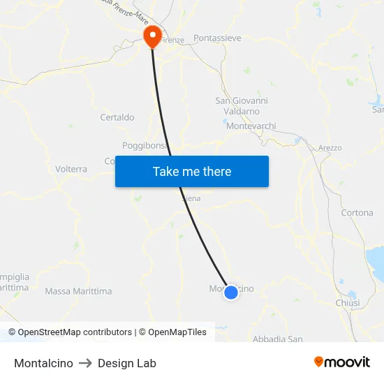 Montalcino to Design Lab map