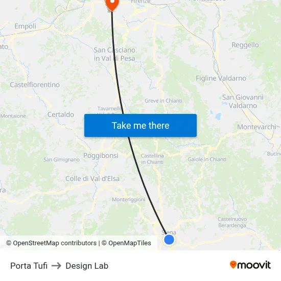 Porta Tufi to Design Lab map
