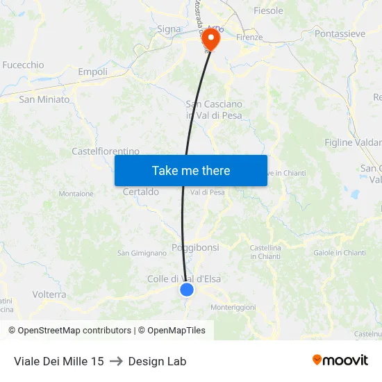 Viale Dei Mille 15 to Design Lab map