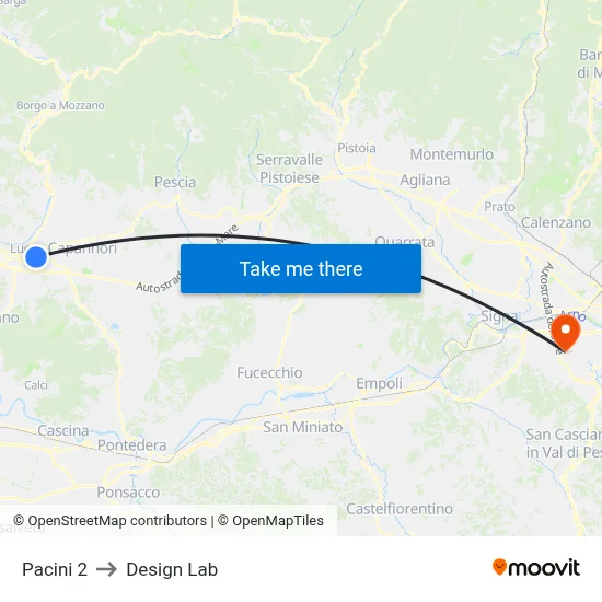 Pacini 2 to Design Lab map