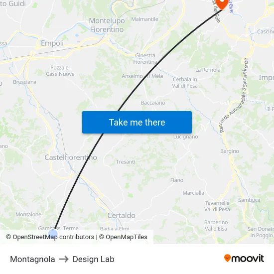 Montagnola to Design Lab map