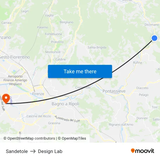 Sandetole to Design Lab map