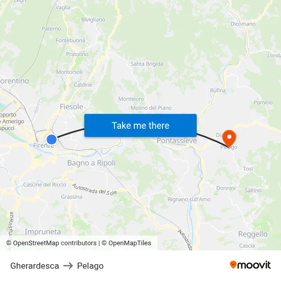 Gherardesca to Pelago map