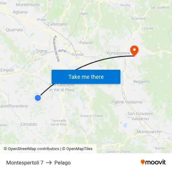 Montespertoli 7 to Pelago map