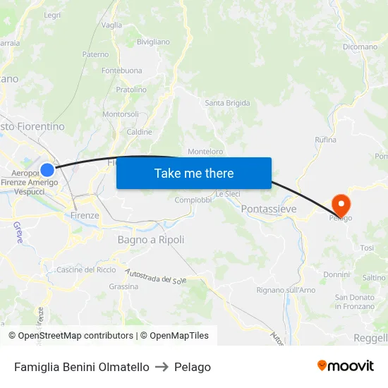 Famiglia Benini Olmatello to Pelago map