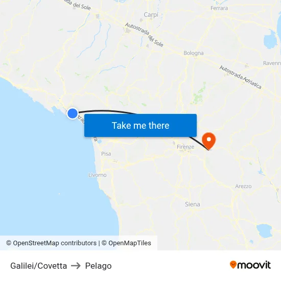 Galilei/Covetta to Pelago map