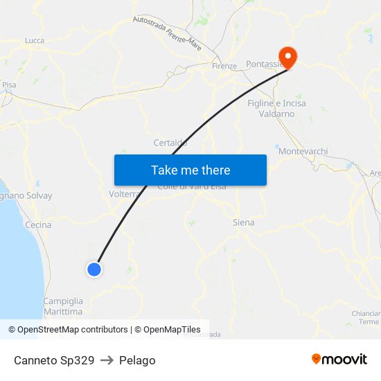 Canneto Sp329 to Pelago map