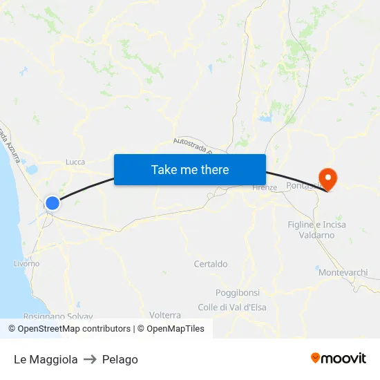 Le Maggiola to Pelago map