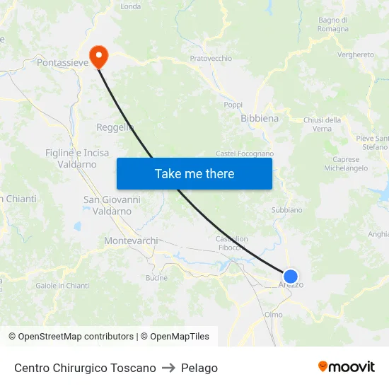 Centro Chirurgico Toscano to Pelago map
