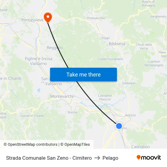 Municipal Road San Zeno - Cemetery to Pelago map