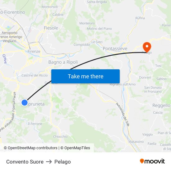 Convento Suore to Pelago map