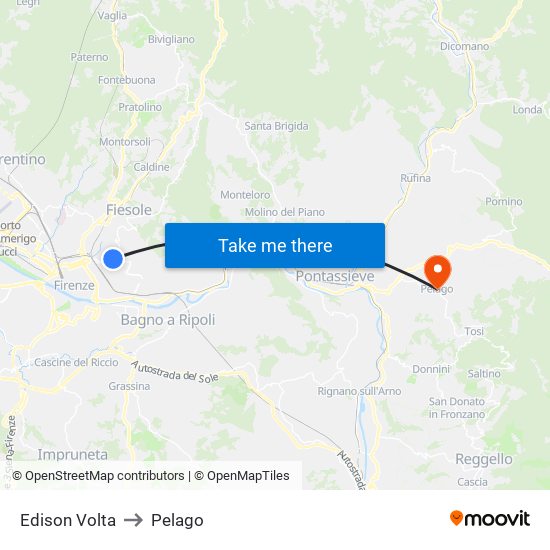 Edison Volta to Pelago map