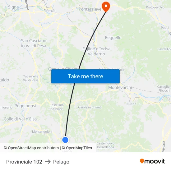 Provincial Road 102 to Pelago map