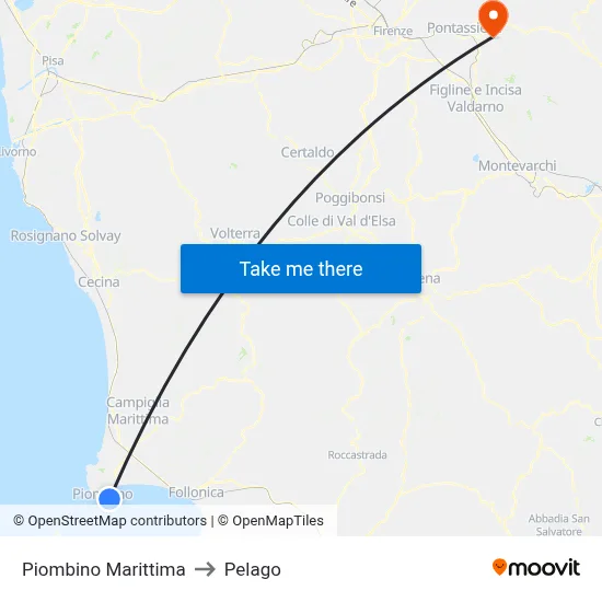 Piombino Marittima to Pelago map