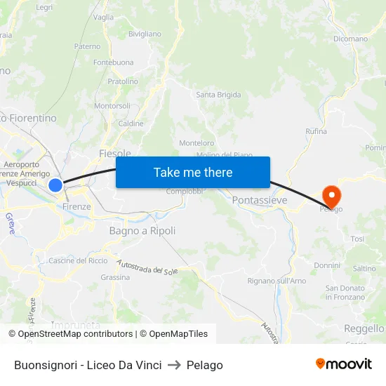 Buonsignori - Da Vinci High School to Pelago map