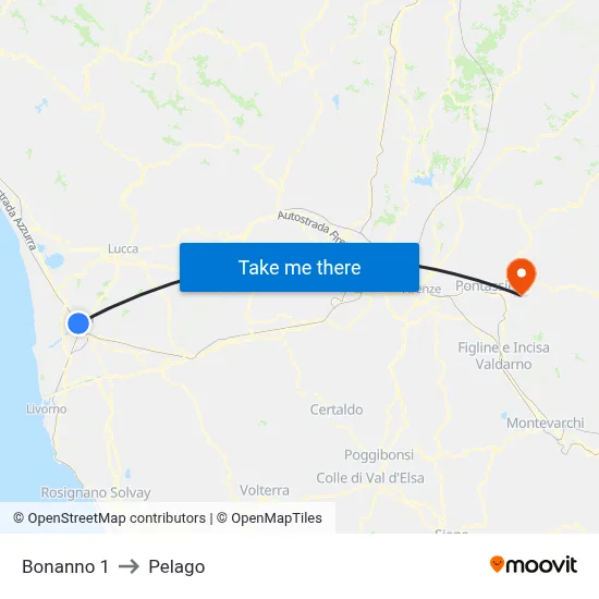 Bonanno 1 to Pelago map