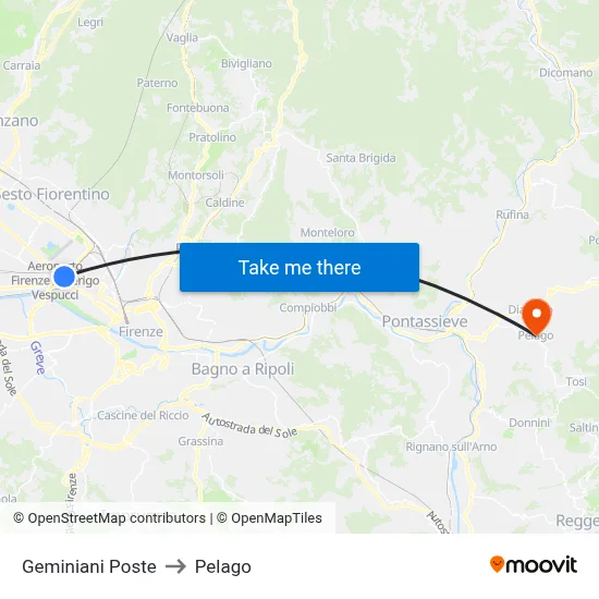 Geminiani Post Office to Pelago map