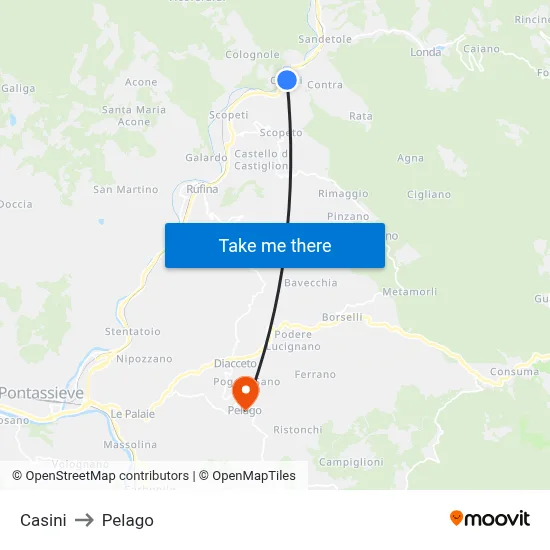 Casini to Pelago map