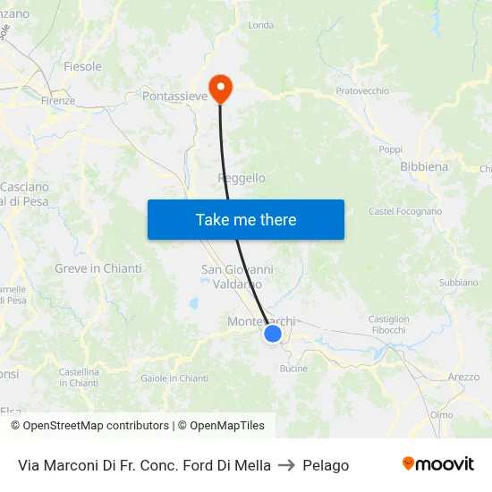 Marconi Street Opposite Ford Di Mella to Pelago map