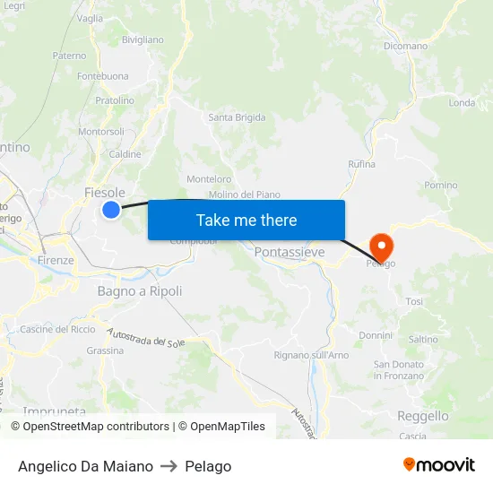 Angelico Da Maiano to Pelago map