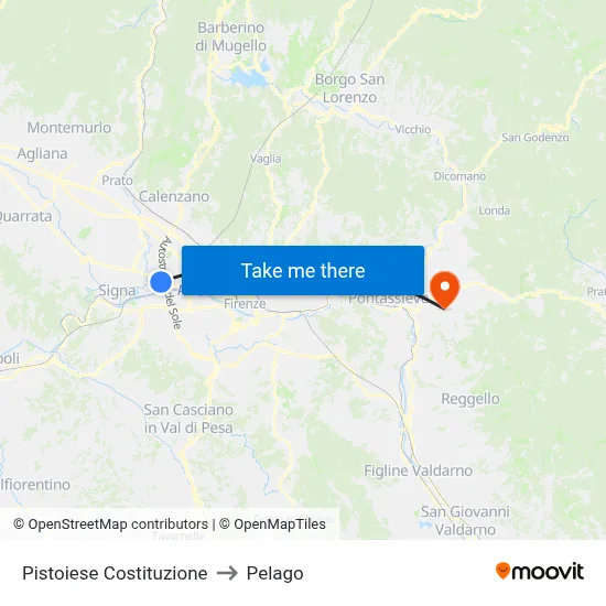 Pistoiese Constitution to Pelago map