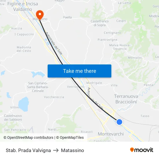 Stab. Prada Valvigna to Matassino map