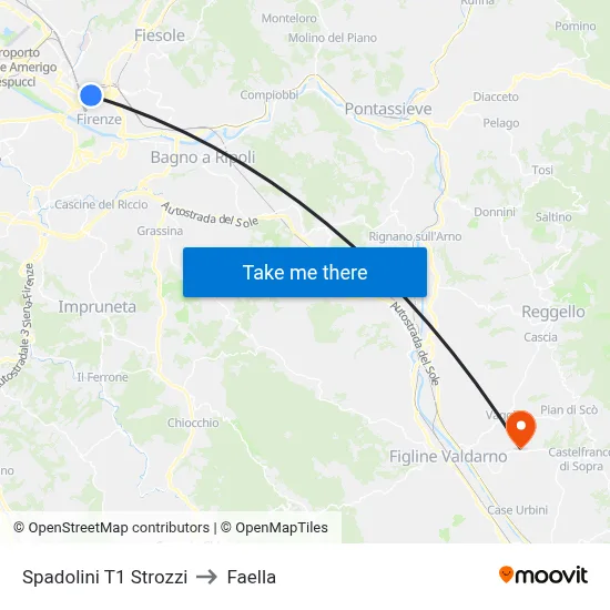 Spadolini T1 Strozzi to Faella map