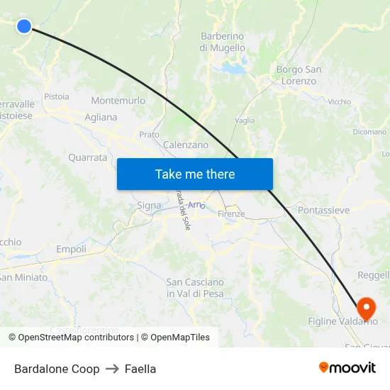 Bardalone Coop to Faella map