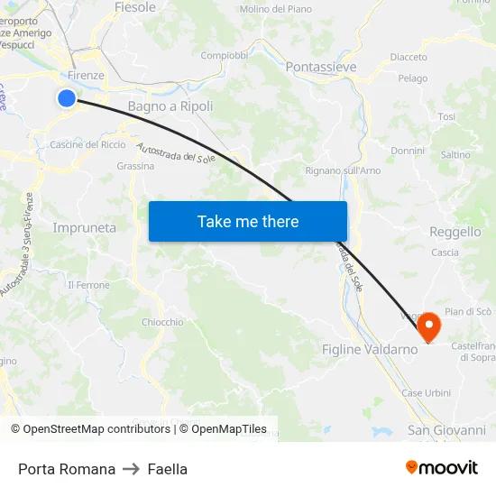 Roman Gate to Faella map