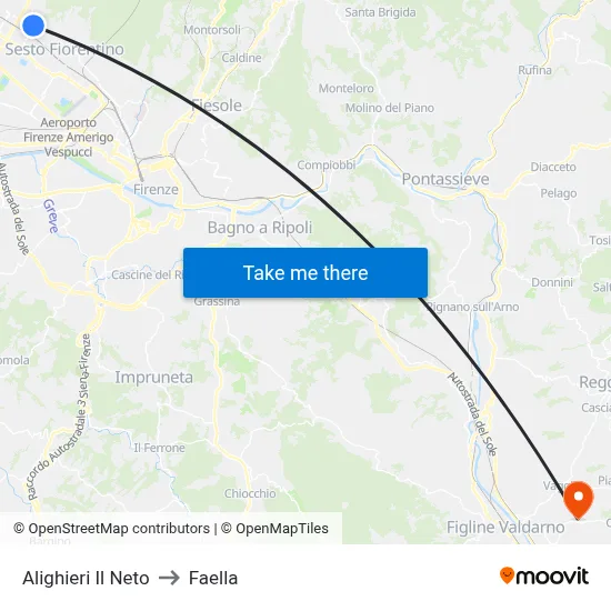 Alighieri Il Neto to Faella map