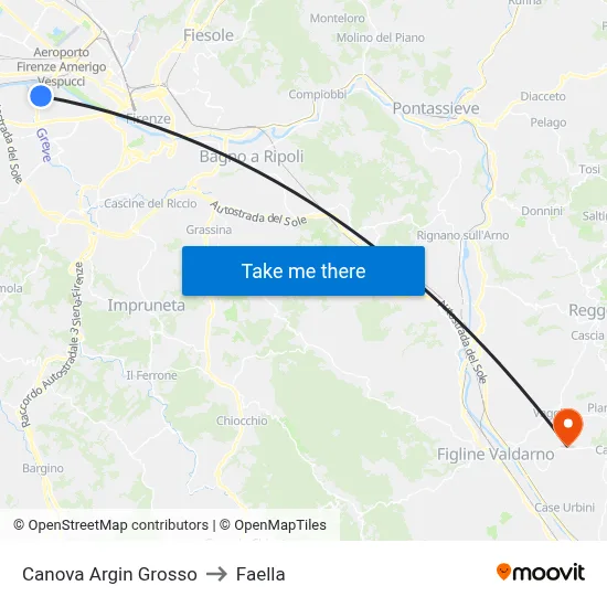 Canova Large Embankment to Faella map