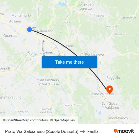 Galcianese 3 to Faella map