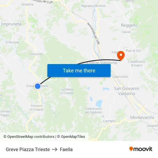 Greve Trieste Square to Faella map