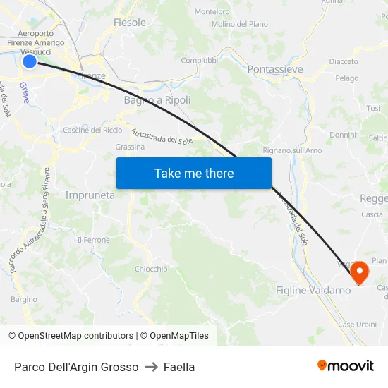Argin Grosso Park to Faella map