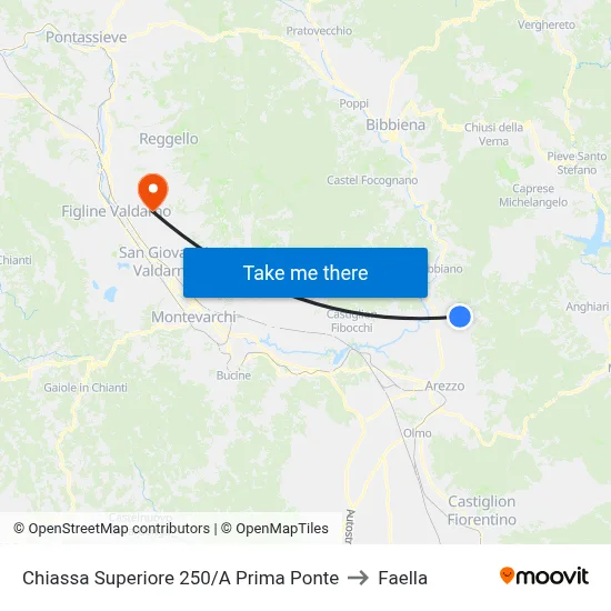 Chiassa Superiore 250/A Before Bridge to Faella map