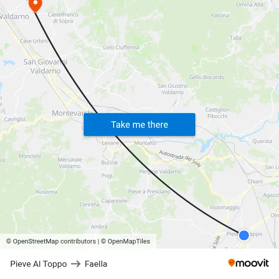 Pieve Al Toppo to Faella map