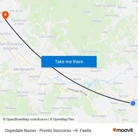 New Hospital - Emergency Room to Faella map