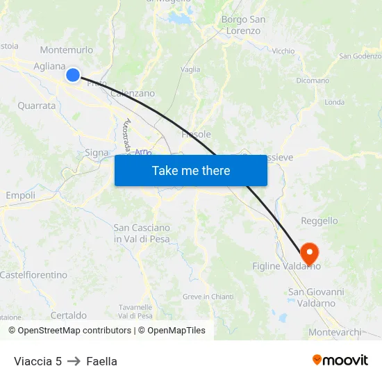 Viaccia 5 to Faella map
