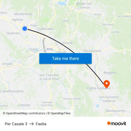 To Casale 3 to Faella map