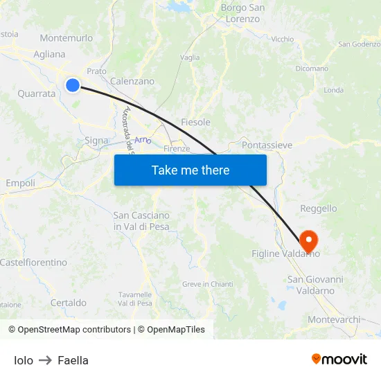 Iolo to Faella map