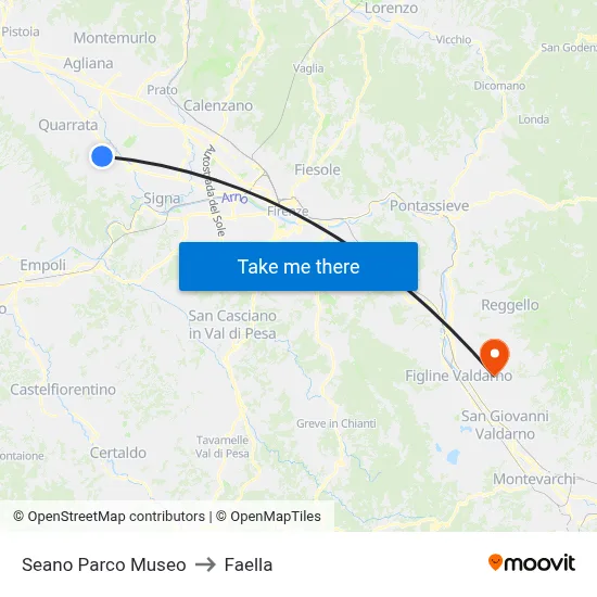 Seano Museum Park to Faella map