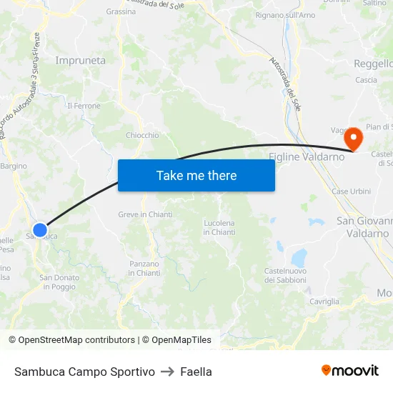 Sambuca Sports Field to Faella map