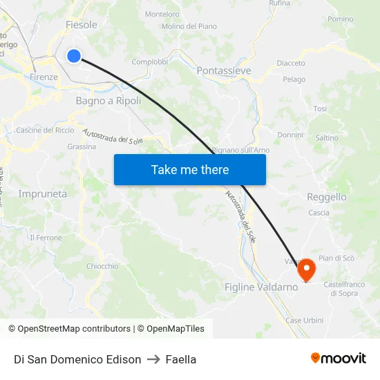 San Domenico Edison to Faella map