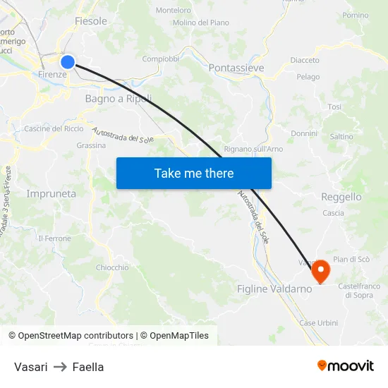 Vasari to Faella map